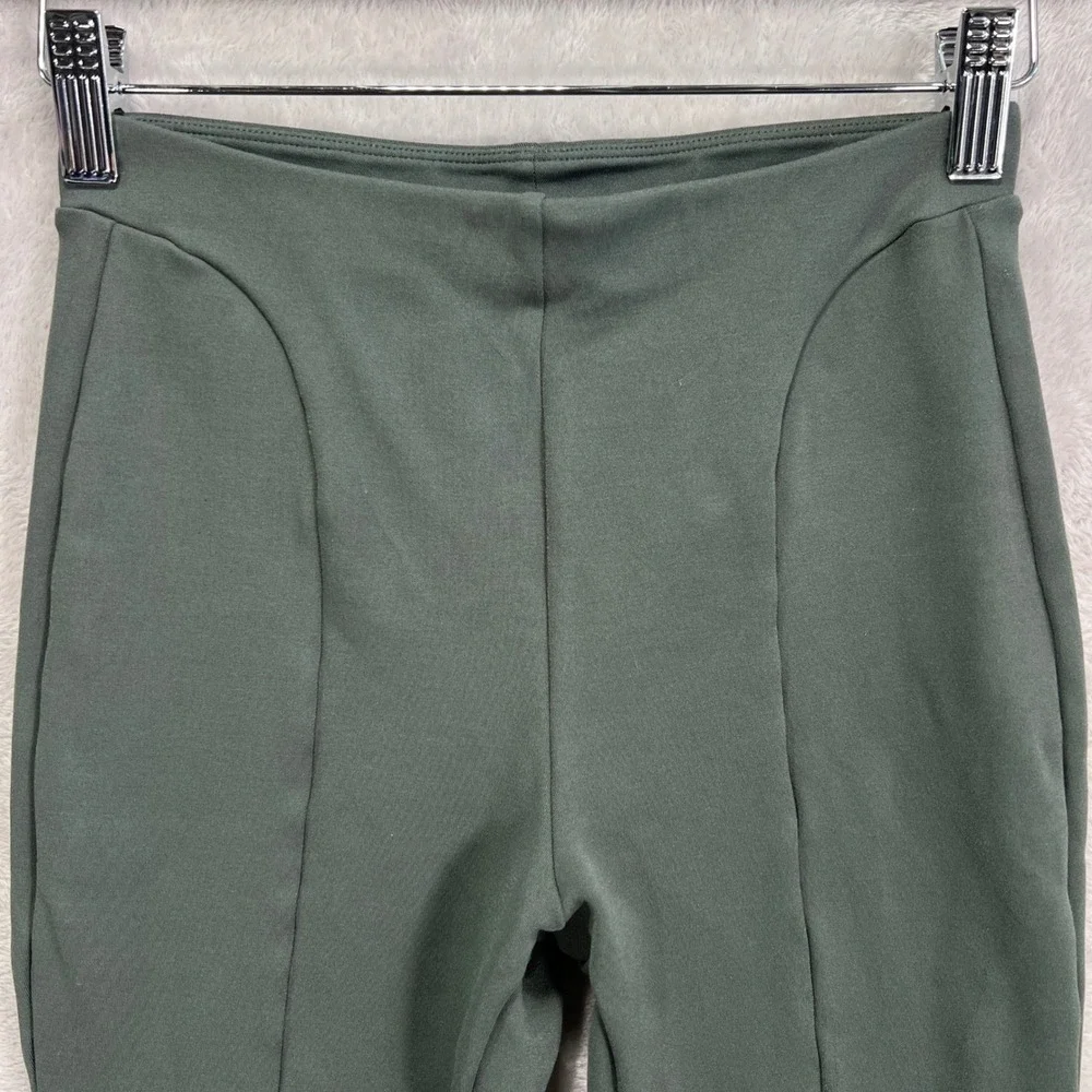 Alo Yoga High-Waist 7/8 Zip It Flare Ankle Zip Leggings Green Dark Cactus XS‎